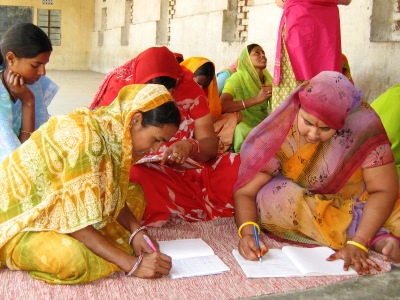 Local Indian women participating in a English speaking workshop
